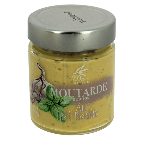 Moutarde Ail et Basilic - Délices du Luberon