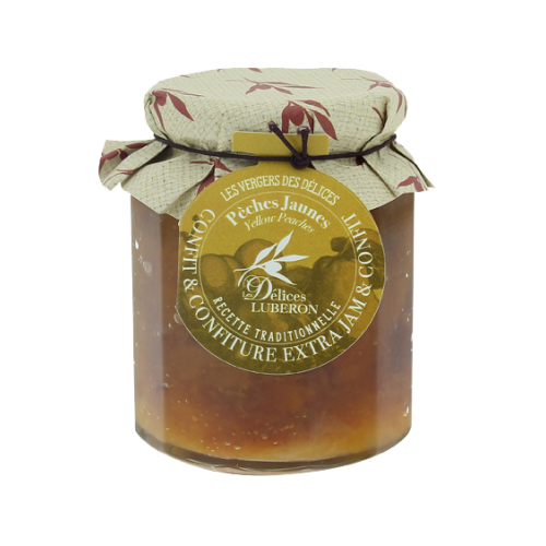 Confiture de pêches jaunes 320g - Délices du Luberon