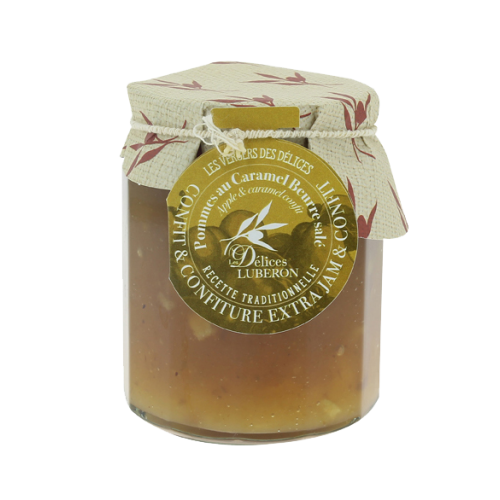 Confiture de pommes au caramel beurre salé 335g - Délices du Luberon