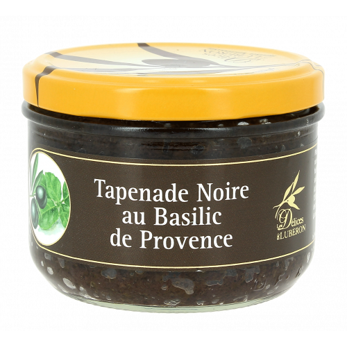 Tapenade noire au basilic de Provence - 210g - Délices du Luberon