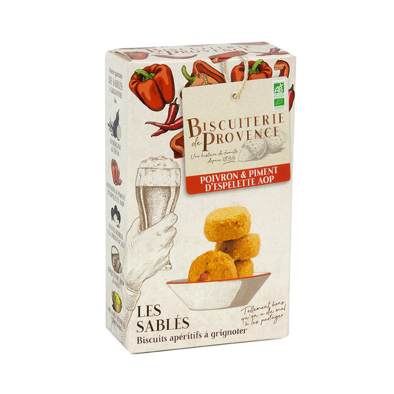 Sablés BIO Poivron & Piment d'Espelette AOP BIO 90g